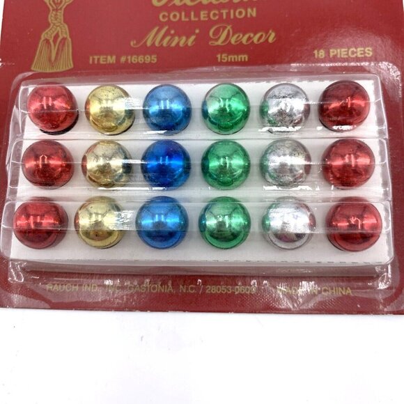 Rauch Miniature Christmas Ornaments Glass 18 pieces 15mm 1/2" NOS Victoria Colle - Picture 2 of 3